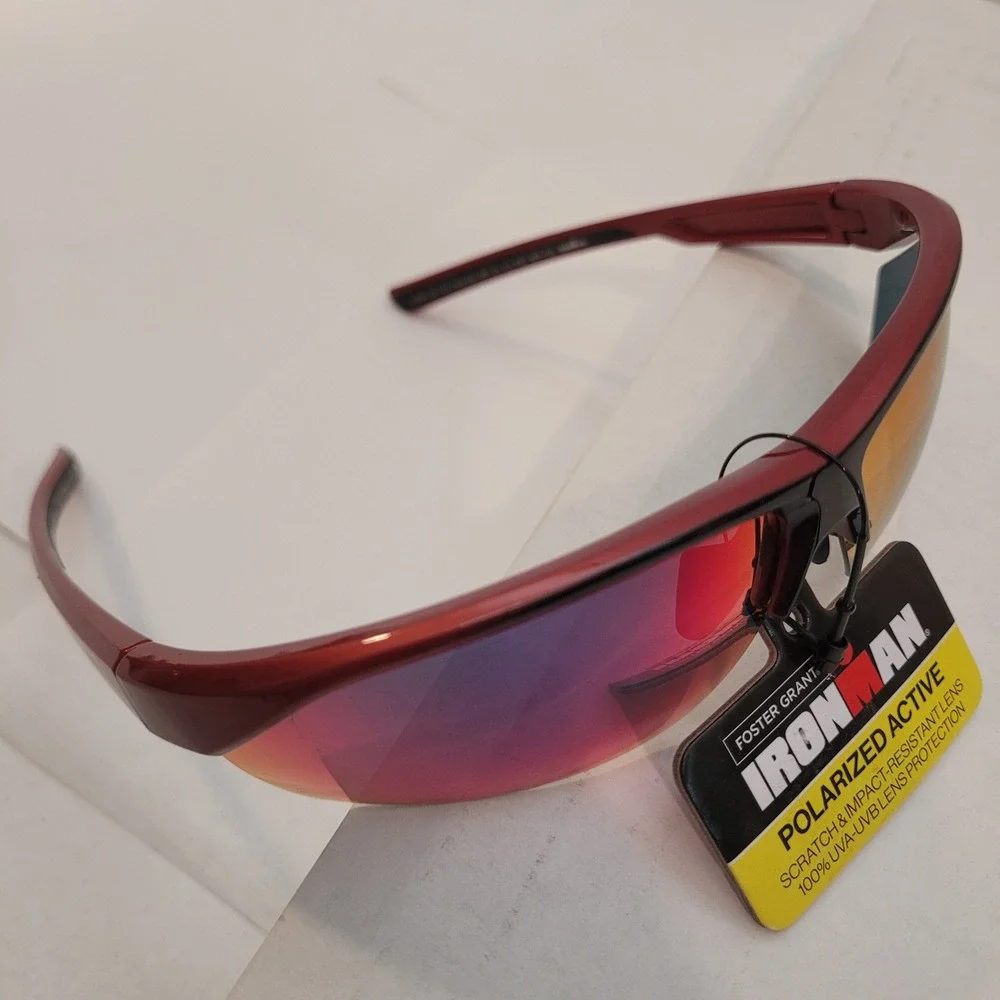 Foster Grant Ironman Sunglasses Mens‎ Polarized Active Red Mirror NS1124